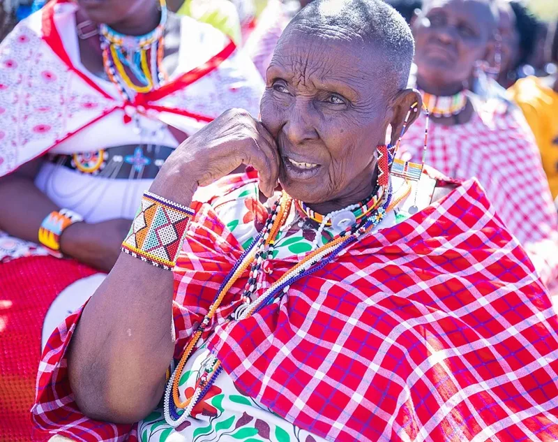 An elder taking part in a community dialogue in Kajiado County, Kenya